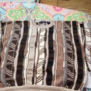 *VTG* 80's CAPE ISLE KNITTERS  Cableknit Dad Sweater Grandpa chic XL